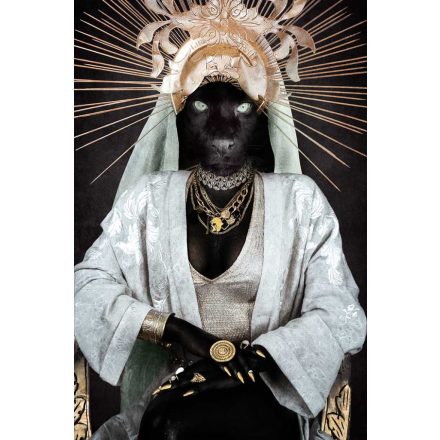 Díva puma- fóliás, díszített vászonkép