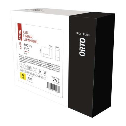 LED lineáris lámpatest ORTO LCON 8W, semleges fehér