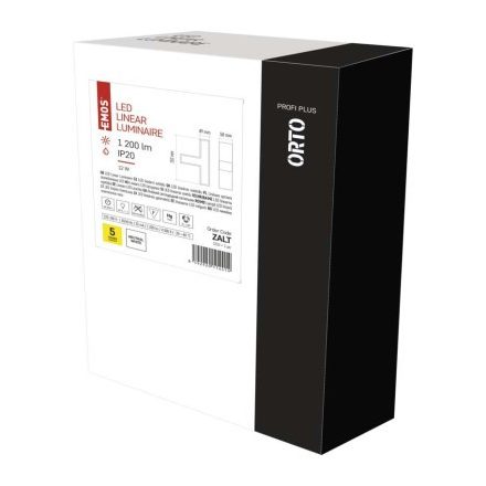 LED lineáris lámpatest ORTO TCON 12W, semleges fehér