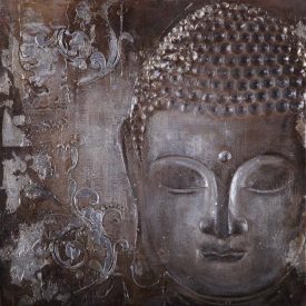 Árnyalt buddha - kézzel átfestett olajfestmény