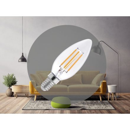 LED izzó 6W - C37 / E14 / SMD / 3000K - ZLF713