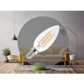 LED izzó 6W - C37 / E14 / SMD / 4000K - ZLF723