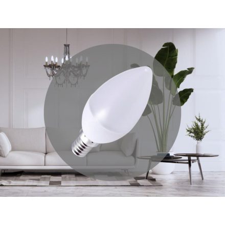 LED izzó 5W - C37 / E14 / SMD / 6500K - ZLS702