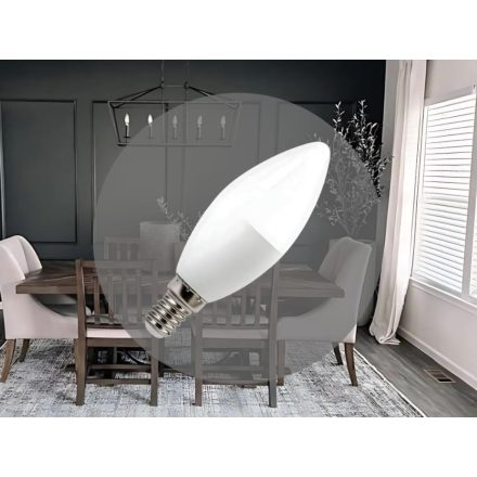 LED izzó 8W - C37 / E14 / SMD / 3000K - ZLS714