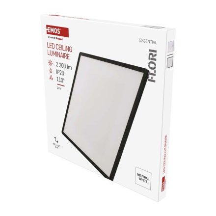 LED felületi lámpatest FLORI négyzet, fehér, 22W, semleges fehér
