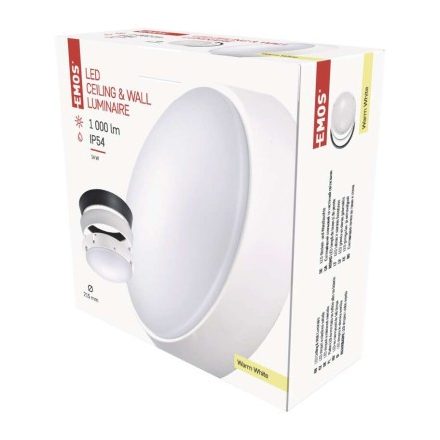 EMOS LED mennyezeti lámpa ZURI 14W 1000lm IP54 meleg fehér
