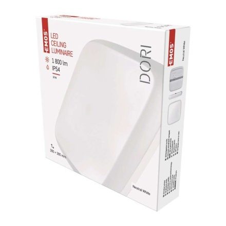 EMOS Dori LED mennyezeti lámpa 18W 1800lm IP54 term. fehér