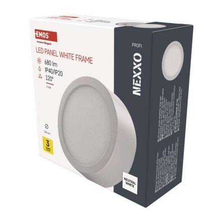 LED felületi lámpatest NEXXO, kerek, fehér, 7,6W, Természetes fehér