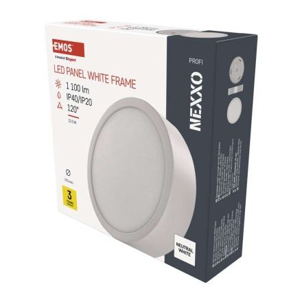 LED felületi lámpatest NEXXO, kerek, fehér, 12,5W, Természetes fehér