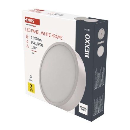 LED-es felületi lámpatest NEXXO, kerek, fehér, 21W, semleges fehér
