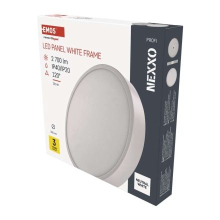 LED-es felületi lámpatest NEXXO, kerek, fehér, 28,5W, semleges fehér