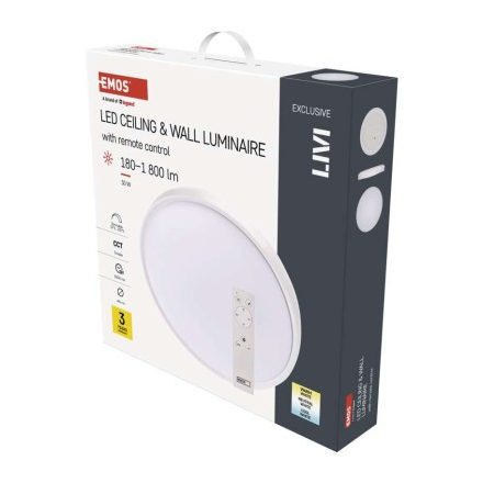 LED lámpatest LIVI 40 cm, 30 W, hideg-meleg fehér, távirányítóval szabályozható, dimmelhet