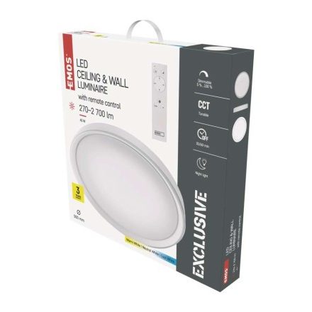 EMOS LED mennyezeti lámpa ILVI 45W 2700lm dimm. állítható színhőmérséklet