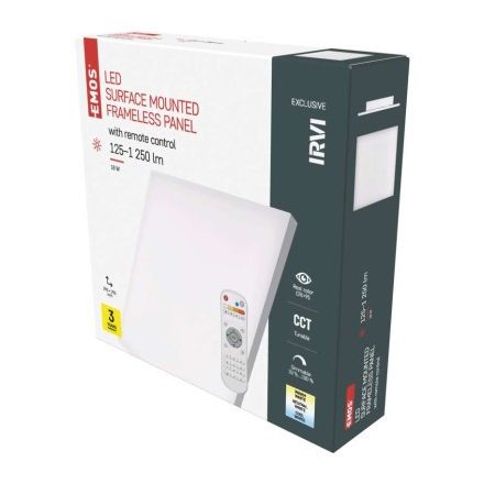 EMOS LED MENNYEZETI PANEL IRVI 30x30, 18W, DIMM., ÁLLÍTHATÓ SZÍNHŐM.