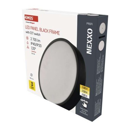 LED felületi lámpatest NEXXO, kerek, fekete, 28,5W, CCT