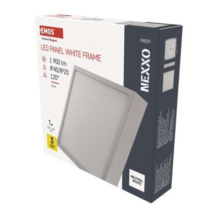 LED felületi lámpatest NEXXO, négyzet, fehér, 21W,Természetes fehér