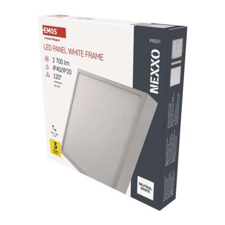 LED felületi lámpatest NEXXO, négyzet, fehér, 28,5W,Természetes fehér