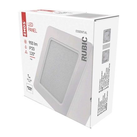 LED felületi lámpatest RUBIC, négyzet, fehér, 9W, természetes fehér