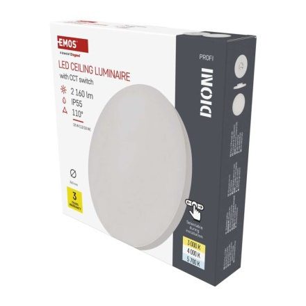 LED felületi lámpatest DIONI kerek, fehér, 18W, CCT