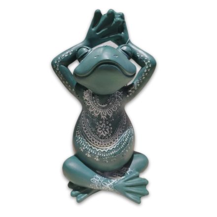 Jógázó béka türkiz - szobor