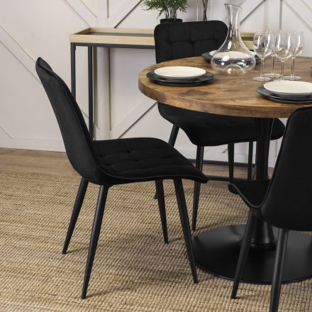 LINO Asztal 100 cm Rusztikus tölgy/fekete