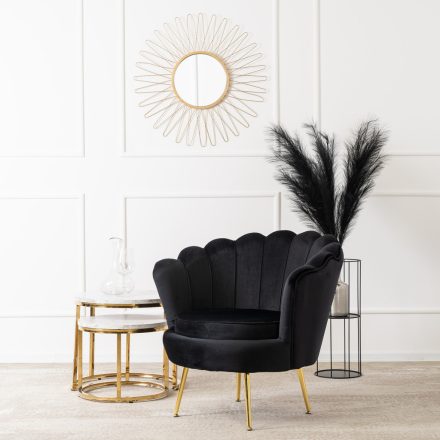 Elegáns Fotel Feketre Bársony Kárpittal. ANGEL