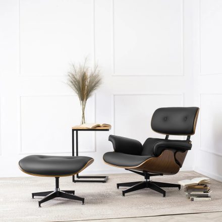 Designer Fotel Fekete Eco-bőr Kárpittal PALERMO