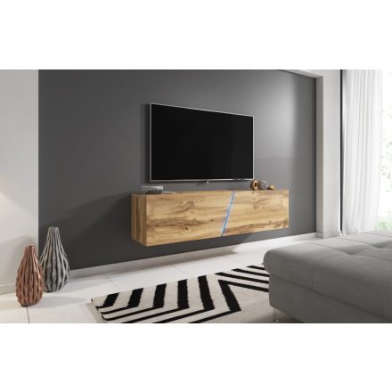 TV Állvány Led Világítással Wotan Tölgy Színben. 160 cm. RTV SLANT 160 LE