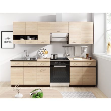 Konyhagarnitúra 240 cm. Világos Sonoma / Sötét Sonoma Színben. LIVIA